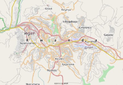 Kigali, Rwanda map